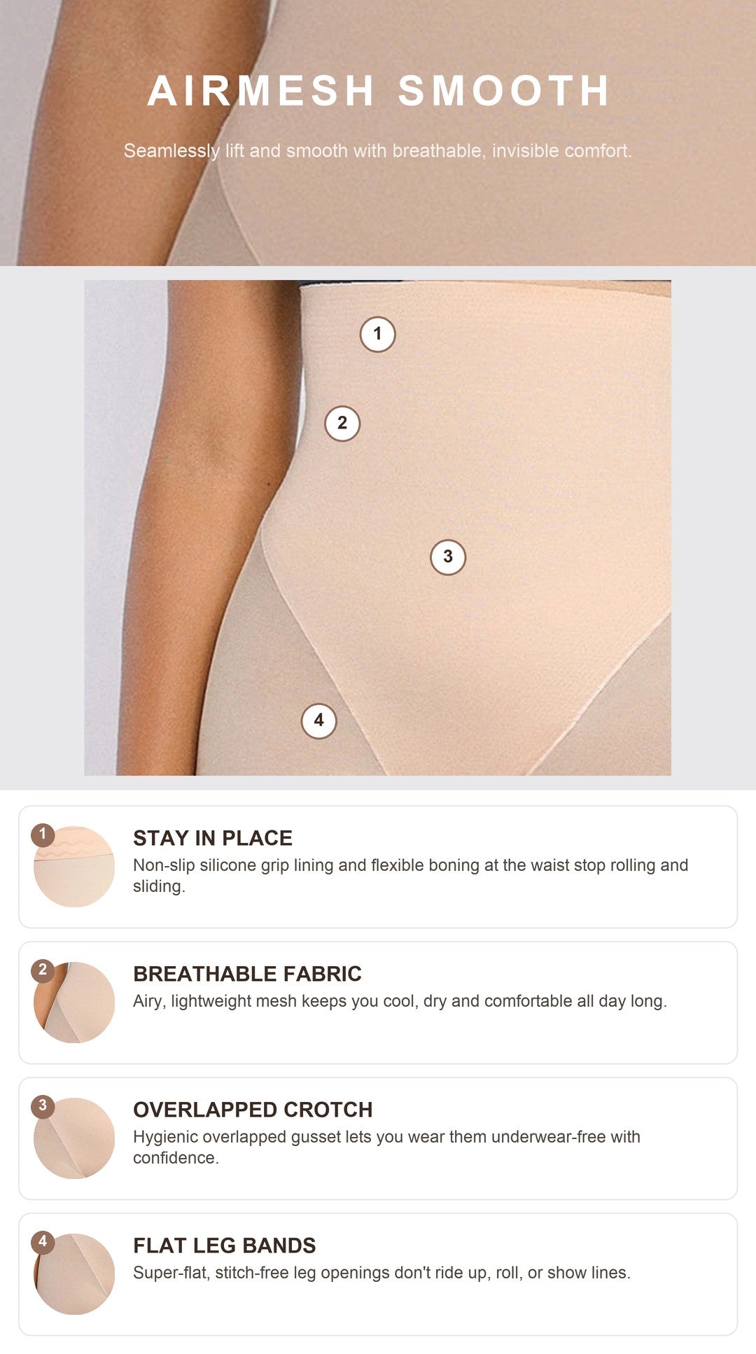 Voltturi high-waisted butt-lifting shaping shorts features