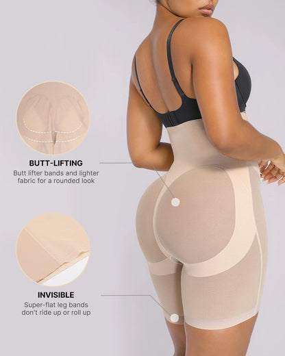 Breathable mesh compression fabric for lightweight shaping support
